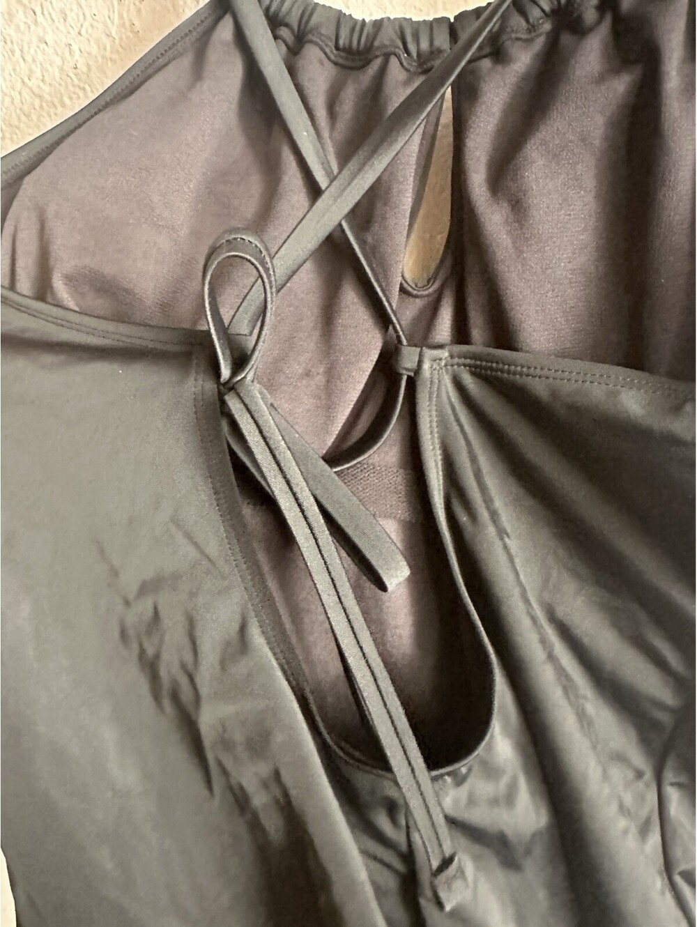 Time & Tru Women’s One Piece Black Swim Suit XL (16-18) Adjustable Tie - Picture 6 of 6